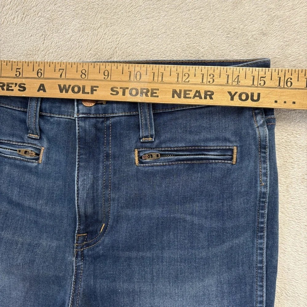 Madewell Jeans Women Sz 29 Petite Blue‎ Roadtripper Jeggings Zipper Accent Denim